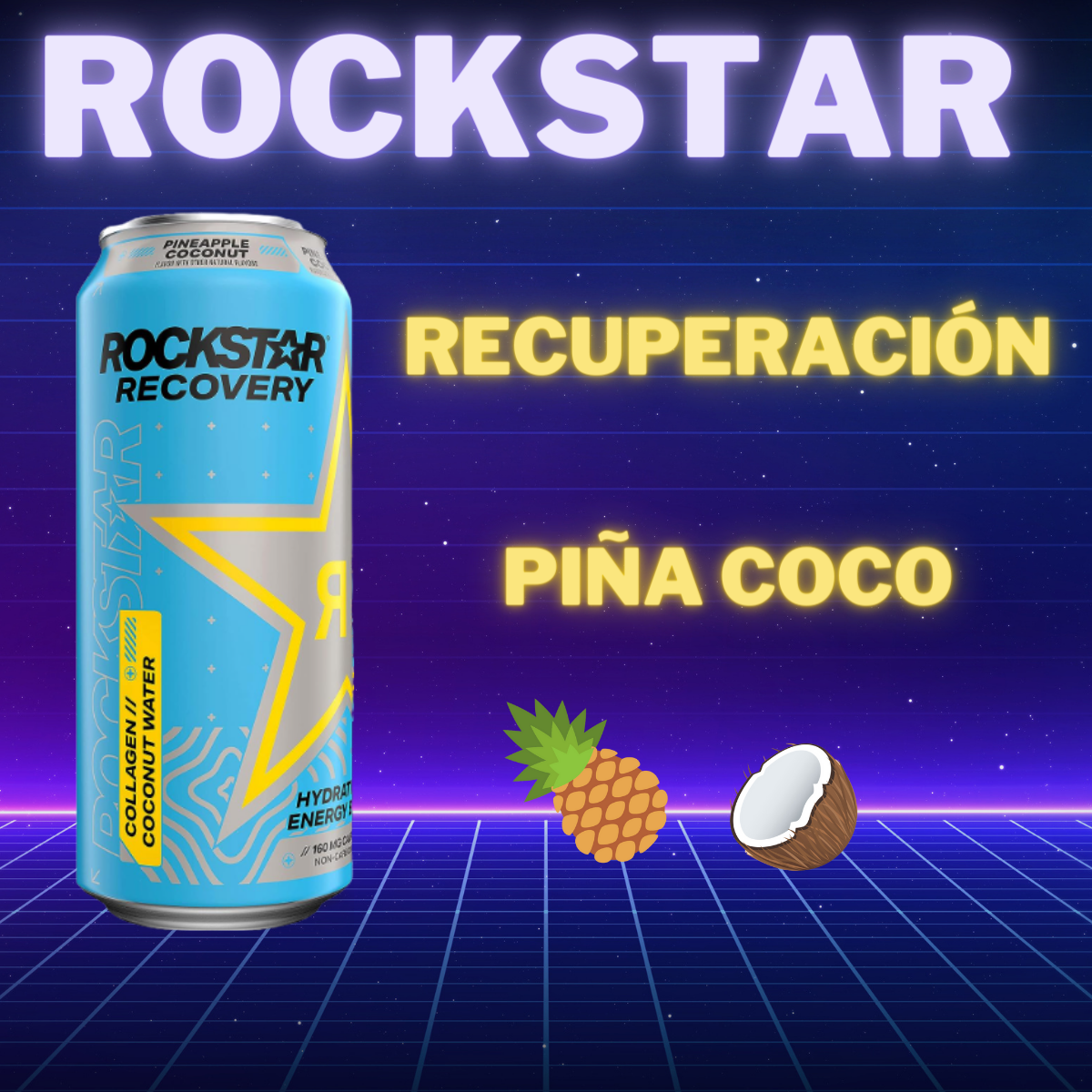 recuperacion piÃ±a y coco rockstar bebida
